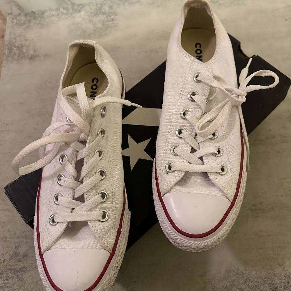 Converse White Lace-Up Sneakers